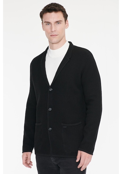 Ac&co Erkek Sıyah Pamuklu Standart Fit Normal Kesim Mono Yaka Torba Cepli Jakarlı Triko Ceket Siyah Ac&co Erkek Sıyah Pamuklu Standart Fit Normal Kesim Mono Yaka Torba Cepli Jakarlı Triko Ceket Siyah