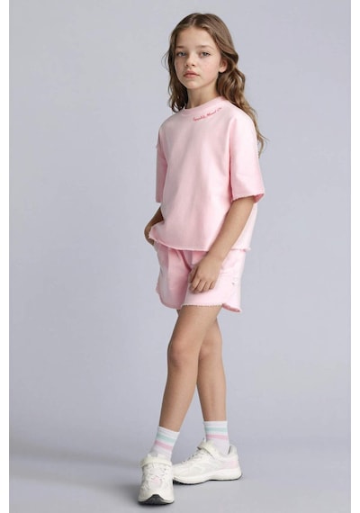 Defacto Sweatshirt Kumaşı 2li Takım Kız Çocuk H5745a826smpn186 Pembe-pn186
