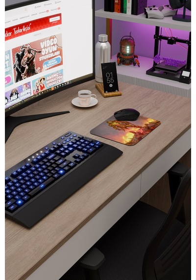 Doom Kaymaz Dikişli Kauçuk Oyuncu Mousepad V4 - 22x18 Gaming Mouse Pad Fare Altlığı