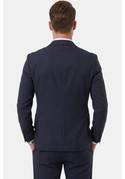 Deepsea Koyu Lacivert Premium Çizgi Dokulu Slim Fit Likralı 2 Li Erkek Takım Elbise 2600821 Deepsea Koyu Lacivert Premium Çizgi Dokulu Slim Fit Likralı 2 Li Erkek Takım Elbise 2600821
