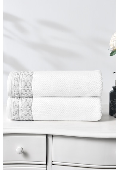 Özdilek Strap Banyo Havlusu 90x150 Cm Beyaz/gri