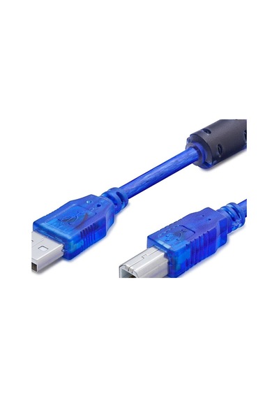 Usb Printer Kablosu 3 M - Şeffaf Mavi Hdx7502 Evimdeyokyok