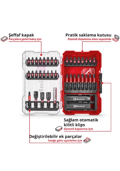Einhell M-CASE 39 Parça Bits Uç ve Soket Seti - 49109220