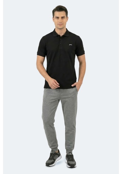 Slazenger Katına Erkek Polo Yaka Siyah Tişört