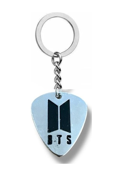 Bts K-pop Grubu Pena Şeklinde Çift Taraflı Rock İşaretli Metal Anahtarlık
