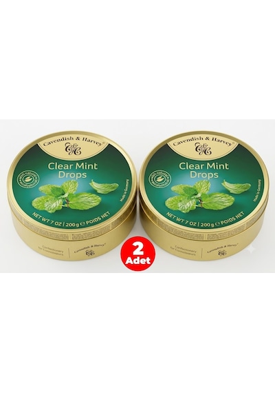 Cavendish & Harvey Clear Mint Drops Nane Aromalı Şeker 200gr 2 Adet