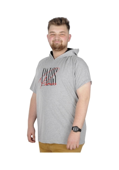 Mode Xl Büyük Beden T-Shirt Kapşonlu Paris 22174 Grimelanj 001