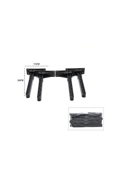 İbico-977 Aç Kapa Sofra Ayağı 20 Cm - Siyah Komple Plastik- 4'li Paket Diğer