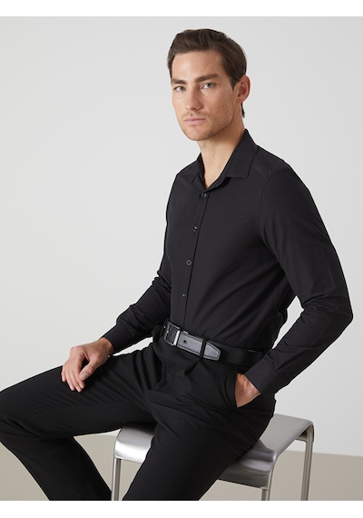 Lcw Busıness Siyah Slim Fit Uzun Kollu Poplin Erkek Gömlek