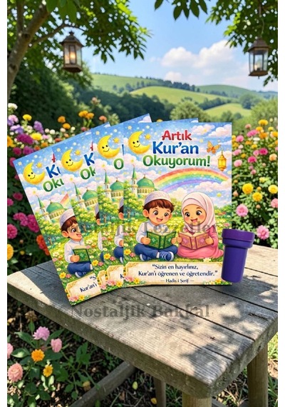 5 Set Kur'an Okuyorum Hediyesi Kur'an Kursu-hatim Töreni Hatırası Mühür Istampa Tebrik Kartı Hediyeli