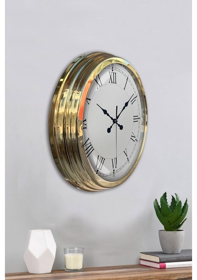 Gold Şık 40 Cm Metal Roma Rakamlı Duvar Saati