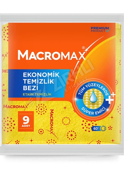 3 Adet Macromax Ekonomik Temizlik Bezi 9 Adet Renkli