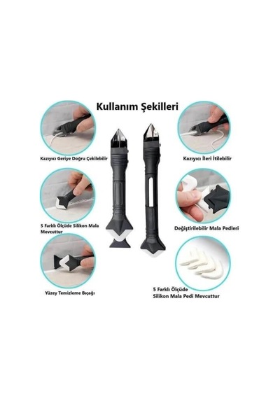 3 İn 1 Derz Silikon Kazıyıcı Sıyırıcı Uygulayıcı