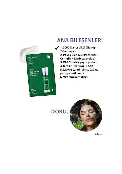 Medipeel Phyto Cica-nol B5 3000 Shot Serum 2 Step Mask 1,5 G + 25 Ml 1 Adet