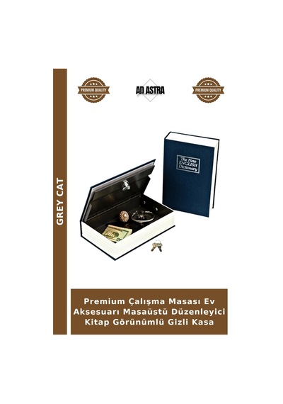 Premium Çalışma Masası Ev Aksesuarı Masaüstü Düzenleyici Kitap Görünümlü Gizli Kasa