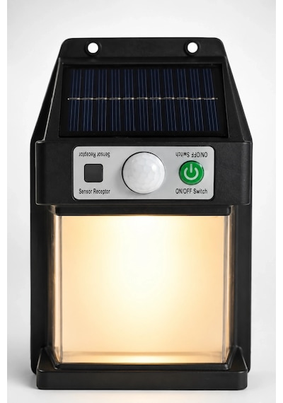 Güneş Enerjili Sensörlü Solar Aplik Duvar Tipi Dış Mekan Hareket Algılamalı Işık Çok Renkli