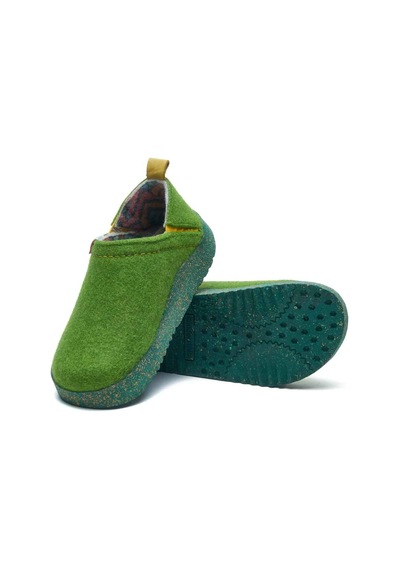 Comfortfusse Lumi-w - Kadın Ortopedik Yün Keçe Ev Ayakkabısı Yeşil Yün