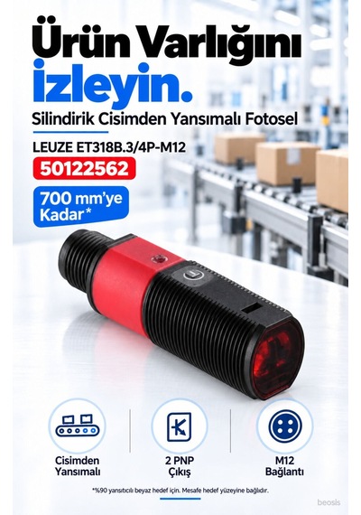 Leuze Et318b.3/4p-m12 Enerjik Cisimden Yansımalı Fotosel 50122562
