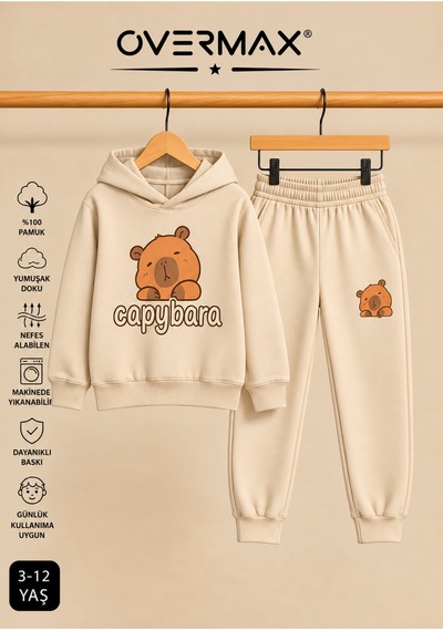 Overmax Capybara Baskılı Kapüşonlu Çocuk Eşofman Takımı 3-12 Yaş Bej-bej - 916032676 Bej-bej Overmax Capybara Baskılı Kapüşonlu Çocuk Eşofman Takımı 3-12 Yaş Bej-bej - 916032676 Bej-bej