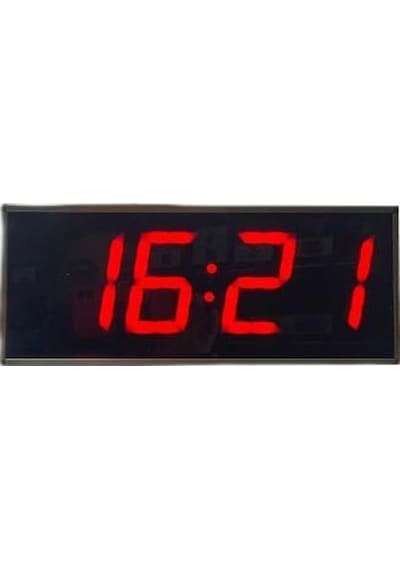 Dijital Led Duvar Ve Masa Saati Ve Derece - Kırmızı Kasa Ölçüsü: 15x37 Cm
