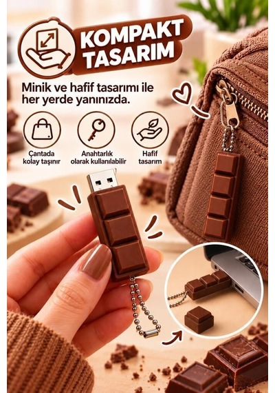 Delux Serisi Çeşit Fonksiyonel Günlük Usb Flash Bellek 64gb Usb02 Kahverengi