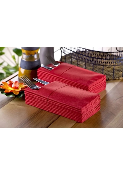 Airlaid Bordo Peçete 40x40 Cepli 50'li