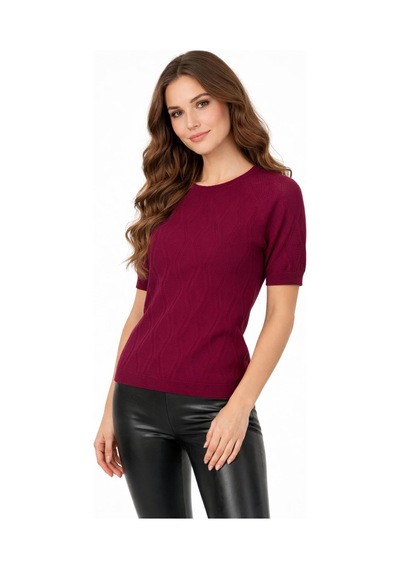 Kadın Triko Kısa Kol Bluz 12845 Bgl-st05308 Bordo Kadın Triko Kısa Kol Bluz 12845 Bgl-st05308 Bordo
