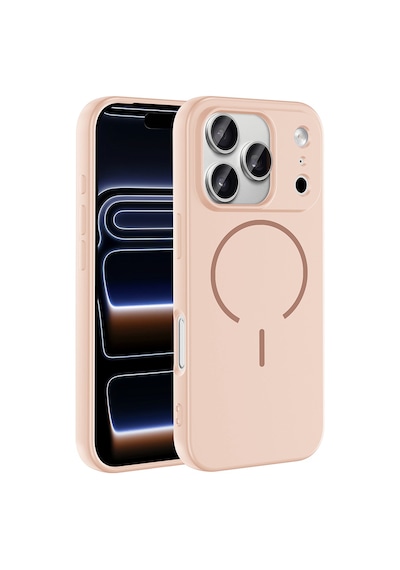 Zore Apple iPhone Uyumlu 17 Pro Max Kılıf M-safe Şarj Özellikli Zore Meta Kapak - Pembe