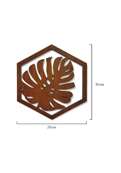 Lazer Kesim Monstera Ahşap Duvar Süsü