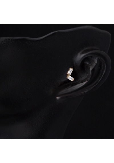 Bilezikci 14 Ayar Altın Baget Taşlı Tragus Küpe Kphsy14k22499 Sarı