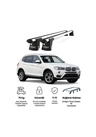 Trio-ıı Bmw X3 2010-2017 Uyumlu Kilitli Ara Atkı 135cm Port Bagaj Tavan Barı