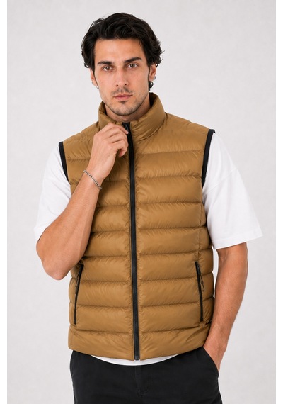 Camp Scoutland Camp451 Outdoor Tactical İç Cepli Su İticili Erkek Mevsimlik Dolgulu Şişme Yelek Hardal