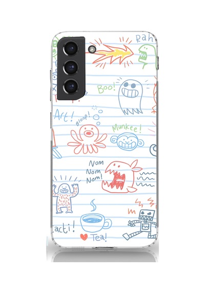 Samsung Galaxy Uyumlu S22 Silikon Desen140 Çok Renkli