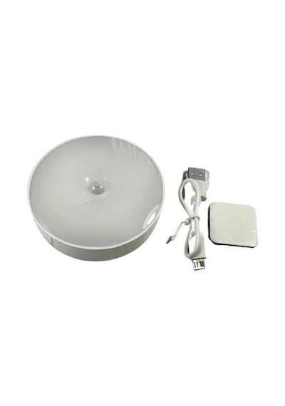 Hareket Sensörlü - Usb Şarjlı - Mıknatıslı Led Işık Lamba Yuvarlak 3 Renk Ayarlı Beyaz