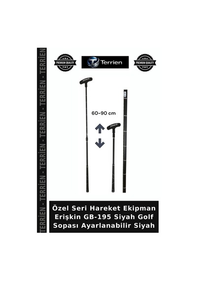 Özel Seri Hareket Ekipman Erişkin Gb-195 Siyah Golf Sopası Ayarlanabilir Siyah