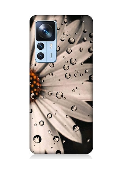 Xiaomi Mi 12t Pro Uyumlu Papatya Ve Su Damlaları Desenli Silikon Kılıf