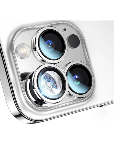 Iphone 14 Pro / 14 Pro Max Uyumlu Kamera Lens Koruyucu Gümüş
