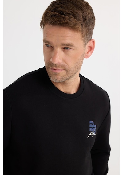 Tudors Unisex Relax Fit Pamuklu Yumuşak Dokulu Bisiklet Yaka İçi Polarlı Baskılı Siyah Sweatshirt-37313 Siyah Tudors Unisex Relax Fit Pamuklu Yumuşak Dokulu Bisiklet Yaka İçi Polarlı Baskılı Siyah Sweatshirt-37313 Siyah