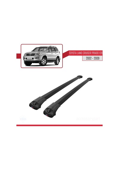 Toyota Land Cruiser Prado J120 2002-2006 Arası İle Uyumlu Ace-1 Ara Atkı Tavan Barı Siyah