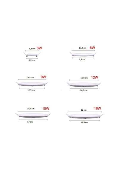 Ct-5144 3w Günışığı Led Panel Spot Metal Kasa - 1 Adet Siyah
