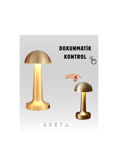 Usb Şarjlı Dokunmatik Led Masa Lambası 3 Renk Modu & Dimmer Çok Renkli