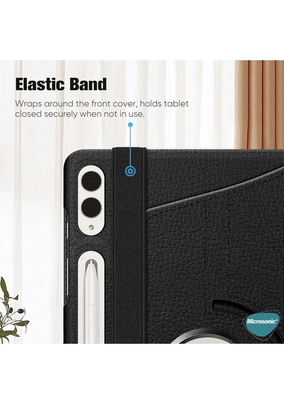 Samsung Galaxy Tab S9 Plus X810 İçin Kılıf 360 Rotating Stand Deri Mor Galaxy Tab S9 Plus X810 İle Uyumlu Kılıf - Mor