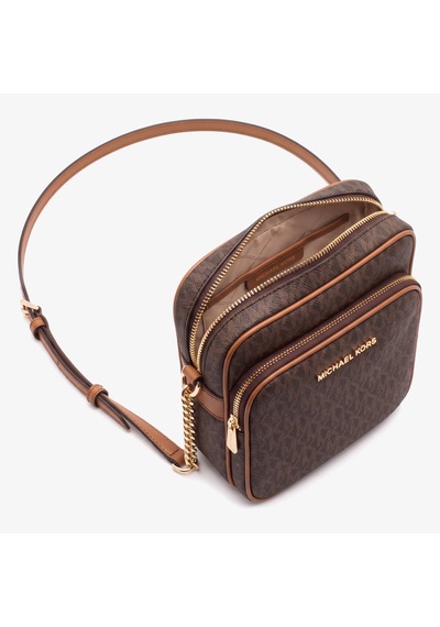 Michael Kors Jet Set Travel Kadın Logolu Çapraz Omuz Çantası 35f1gtvc2b Kahverengi