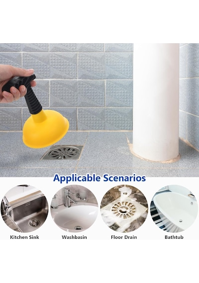 Lavabo Pompası, Güçlü Emişli 2 Adet Mini Gider Açıcı, Kısa Sap Tasarımıyla Banyo, Duş, Lavabo Ve Tuvalet Tıkanıklıklarını Kolayca Açan Pratik Ev Aleti