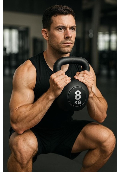 8 Kg Çaydanlık Tipi Dambıl Kettlebell Ağırlık Siyah Tek Ebat