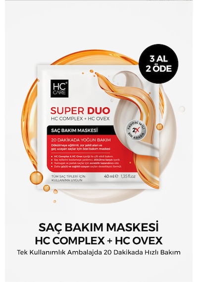 Hc Care Super Duo Saç Bakım Maskesi 40 ML