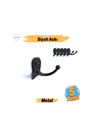 Askı Siyah 4 Adet Çok Renkli