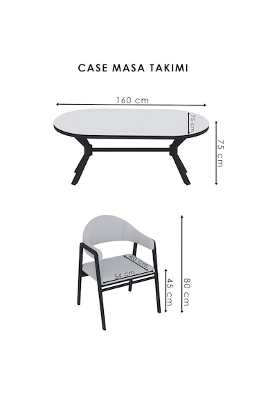 Mutfak Masası Takımı 6 Kişilik Masa Takımı Casse Serisi Mutfak Salon Masası Takımı Ekru
