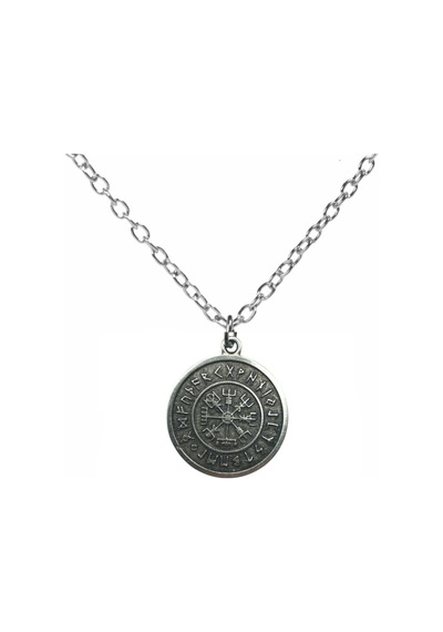 Viking Pusula Madalyon Unisex Kolye Yol Gösterici Ve Güç Sembolü Çok renkli