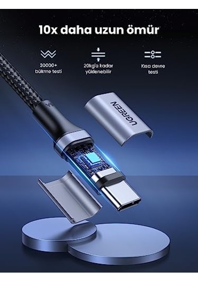 Usb-c - Usb-c Kablo Sağ Açı Tip C 60w Güç Dağıtımı Hızlı Şarj 3 Xl S10 S9 Macbook Air iPad Uyumlu Pro 2018 Switch 3 Diğer